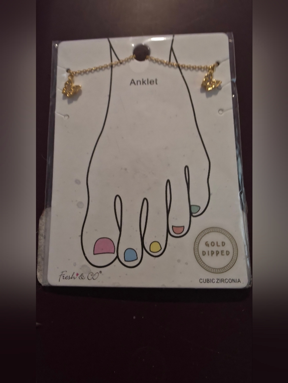 Women Gold Dipped Anklet with Heart Charms